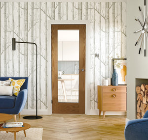 XL Joinery Pattern 10 Oak Clear Glazed FD30 Fire Door - Unfinished