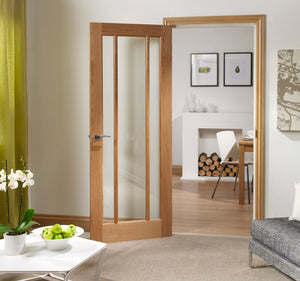 XL Joinery Worcester Clear Glazed Internal Oak Door - Unfinished