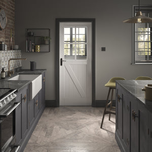 XL Joinery Cottage White Primed Clear Glazed Internal Door