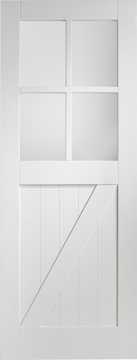 XL Joinery Cottage White Primed Clear Glazed Internal Door