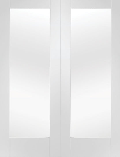 XL Joinery Pattern 10 Door Pair with Clear Glass White Primed