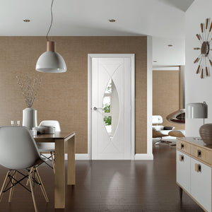 XL Joinery Pesaro Clear Glazed White Primed Internal Door