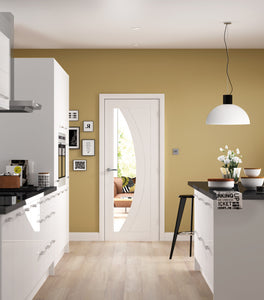 XL Joinery Salerno Clear Glazed White Primed Internal Door
