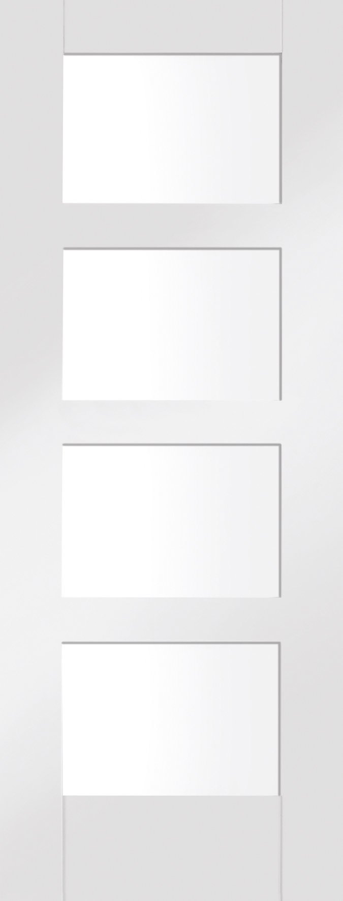 XL Joinery Shaker 4 Panel Clear Glazed White Primed Internal Door