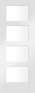 XL Joinery Shaker 4 Panel Clear Glazed White Primed Internal Door