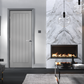 LPD Textured Vertical 5 Panel Grey FD30 Fire Door - Fully Finished