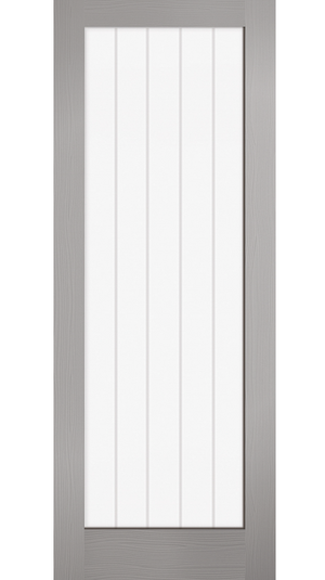 LPD Textured Vertical 1 Light Grey Internal Door - Fully Finished