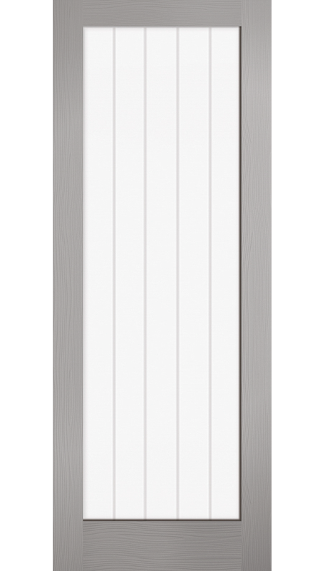 LPD Textured Vertical 1 Light Grey Internal Door - Fully Finished