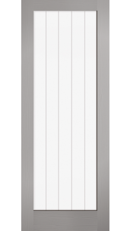 LPD Textured Vertical 1 Light Grey Internal Door - Fully Finished