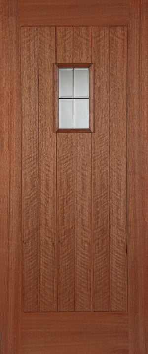 Mendes Hardwood Hillingdon Lead Light External Door - Unfinished