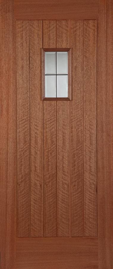 Mendes Hardwood Hillingdon Lead Light External Door - Unfinished