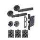 JB Kind Arlington Knarled Finish Black Handle Latch Pack