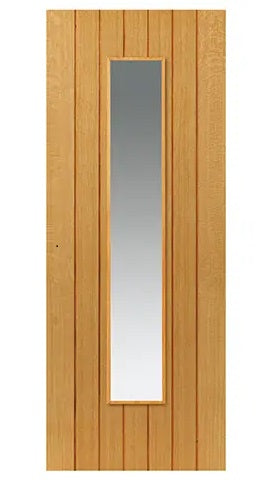 JB Kind Cherwell 7 Panel Glazed Oak Veneered Door - Pre Finished