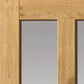 JB Kind Rustic Oak 4 Panel Glazed Internal Door - Pre Finished