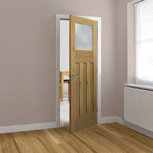 JB Kind Rustic Oak DX Glazed Veneered Door - Pre Finished