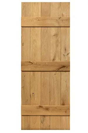 JB Kind Rustic 5 Panel Solid Oak Ledged Internal Door - Unfinished