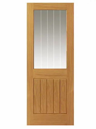 JB Kind Thames Oak 1/2 Light Glazed Veneered Door - Pre Finished