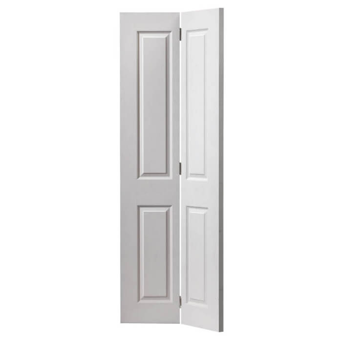 JB Kind Canterbury Grained White Primed Moulded Bi-fold Door