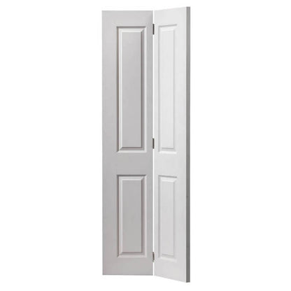 JB Kind Canterbury Grained White Primed Moulded Bi-fold Door