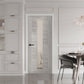 XL Joinery Forli Clear Glazed White Grey Laminate Internal Door - Pre Finished