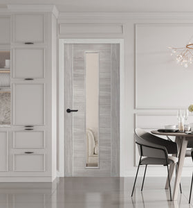 XL Joinery Forli Clear Glazed White Grey Laminate Internal Door - Pre Finished