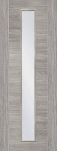 XL Joinery Forli Clear Glazed White Grey Laminate Internal Door - Pre Finished