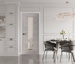 XL Joinery Palermo Clear Glazed White Grey Laminate Internal Door - Pre Finished