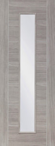 XL Joinery Palermo Clear Glazed White Grey Laminate Internal Door - Pre Finished