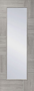 XL Joinery Ravenna Clear Glazed White Grey Laminate Internal Door - Pre Finished
