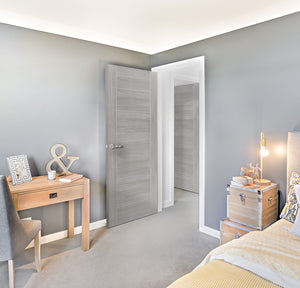 XL Joinery Palermo White Grey Laminate FD30 Fire Door - Pre Finished