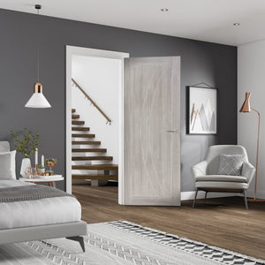 XL Joinery Salerno White Grey Laminate Internal Door - Pre Finished
