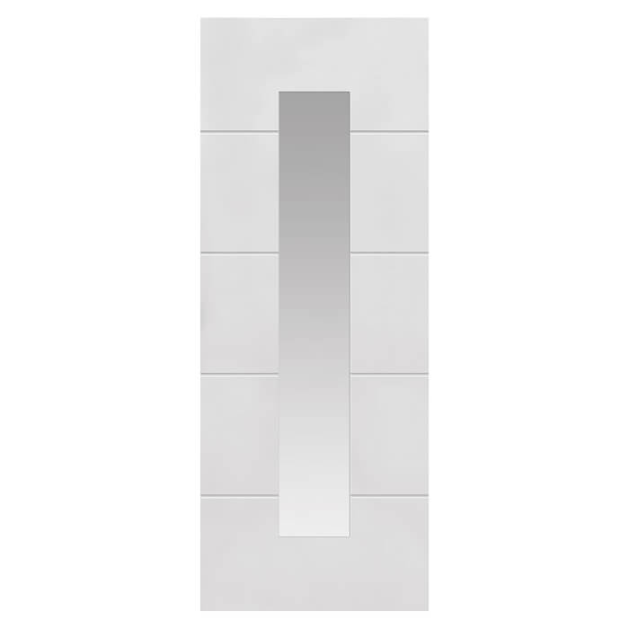 JB Kind 4 Line Horizontal Glazed & Primed Moulded Internal Door