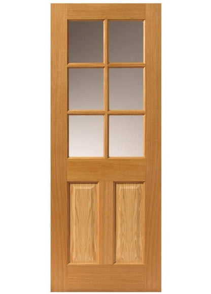 JB Kind Dean Glazed Oak Internal Door - Pre Finished