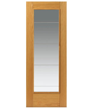 JB Kind Medina Oak Glazed Veneered Door - Pre Finished