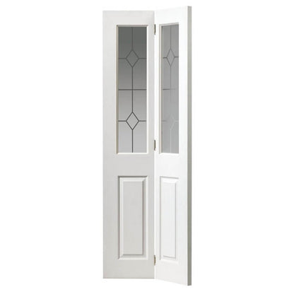 JB Kind Canterbury Glazed White Primed Moulded Bi-fold Door