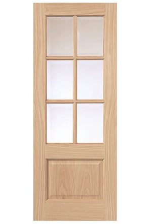 JB Kind Dove Oak Veneered Glazed Internal Door - Unfinished