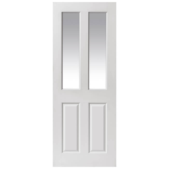 JB Kind Canterbury Smooth 2 Light Clear White Primed Internal Door