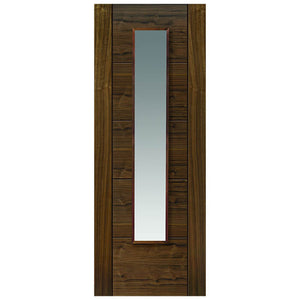 JB Kind Emral Walnut Veneer Glazed Internal Door - Pre Finished