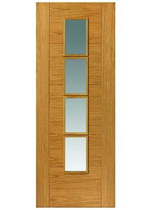 JB Kind Bela Oak Veneered Glazed Door - Pre Finished