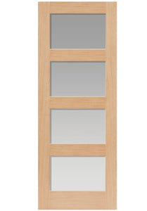 JB Kind Nevis Glazed Shaker Style Oak Internal Door - Unfinished