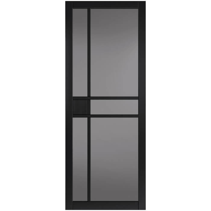 JB Kind City Tinted Glass Black Industrial Art Deco Style Internal Door - Pre Finished