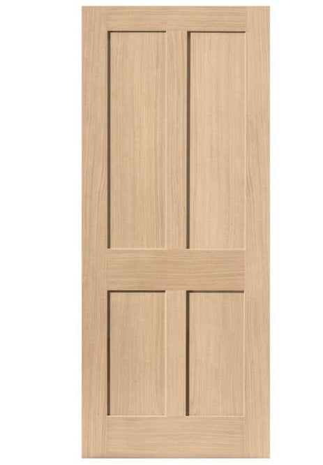 JB Kind Rushmore Oak Shaker Style FD30 Fire Door - Unfinished