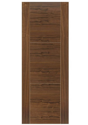 JB Kind Mistral Walnut 3 Pane FD30 Fire Door - Pre Finished