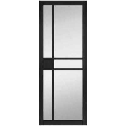 JB Kind City Glazed Black Industrial Art Deco Style Internal Door - Pre Finished