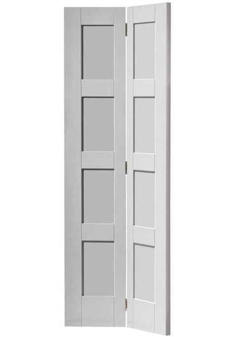 JB Kind Montserrat White Primed Shaker Style Bi-fold Door