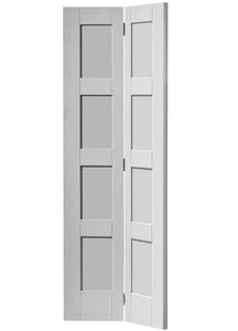 JB Kind Montserrat White Primed Shaker Style Bi-fold Door
