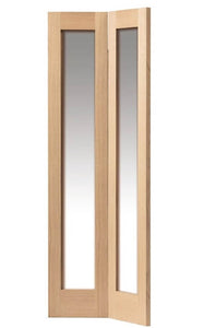 JB Kind Fuji Glazed Oak Bi-Fold Internal Door - Unfinished