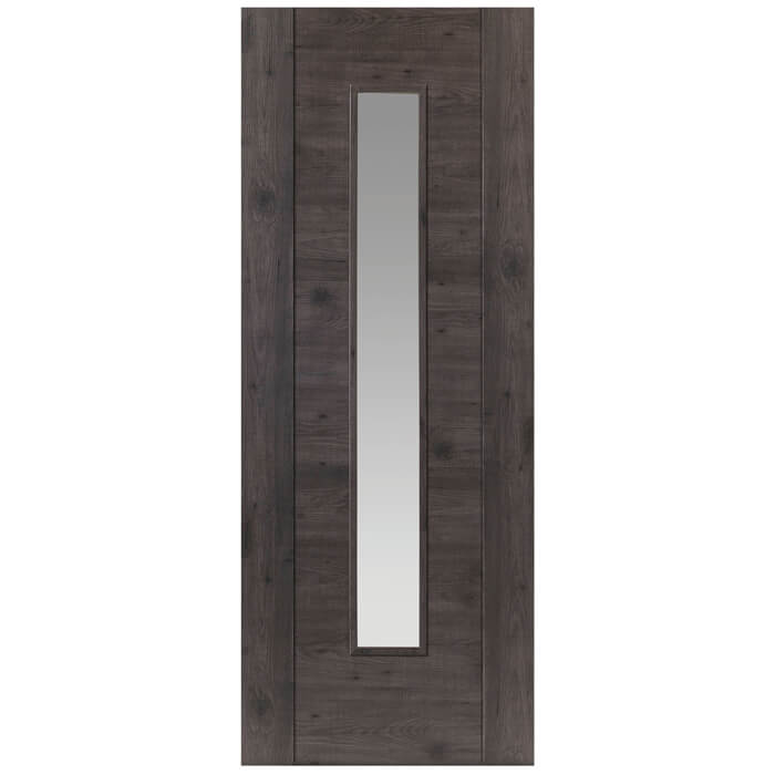JB Kind Alabama Glazed Dark Grey Laminate Internal Door - Pre Finished