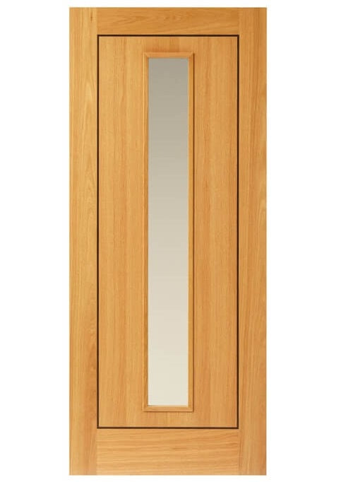 JB Kind Spencer Glazed Oak Veneer Internal Door - Pre Finished