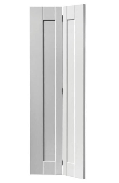 JB Kind Axis White Primed Shaker Style Bi-fold Door